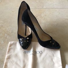 Hardly Worn Black Suede And Patent Pump With Cigarette Heel Jimmy Choo Pumps, Jimmy Choo Shoes, Wearing Black, Black Suede, Jimmy Choo, Shoes Women Heels, Shoes Heels, Size 7, Pumps