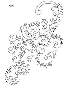 a drawing of a bird with flowers on it's back and the words, birds in