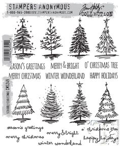 stamps from stampers anonymous featuring christmas trees