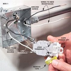 an electrical wiring diagram showing the connections and connections to different types of wires, switches, and outlets