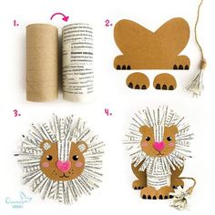 the instructions for how to make a paper lion