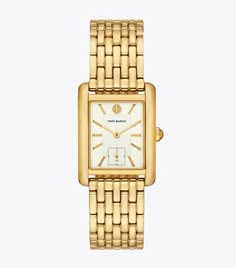 Eleanor Watch: Women's Designer Strap Watches | Tory Burch Tory Burch Watch, Womens Designer Watches, Gold Watches, Beautiful Watches, Christmas 2023, Stainless Steel Watch, Jewelry Inspo, Christmas Wishlist, Stainless Steel Bracelet