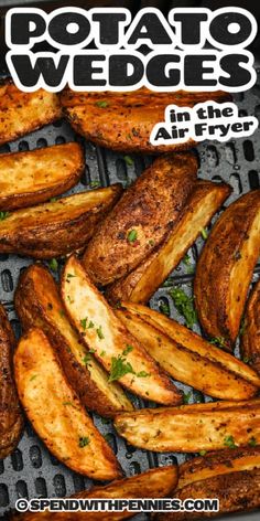 the cover of potato wedges in an air fryer