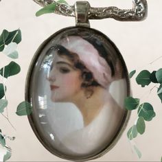 Victorian Oval Glass Pendant Lady In Pink Headband 30” Chain Lobster Style Closure Recycled Packaging Is Used When Possible Lady In Pink, Jewelry Victorian, Pink Headband, Pink Boutique, Pink Headbands, Blue Jewelry, Recycled Packaging, Glass Pendant, Glass Pendants