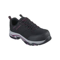 a women's black and purple athletic shoe