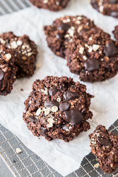 chocolate cookies are on a cooling rack