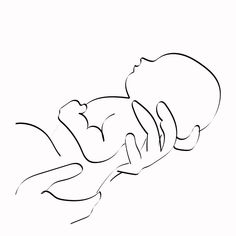 a drawing of a baby sleeping on its back