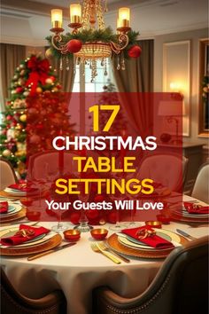 Christmas Placesetting Ideas, Christmas Themed Table Settings, Table Decor For Christmas Dinner, Table Decoration For Christmas Dinner, Christmas Place Settings Ideas, Xmas Tablescape Ideas, Victorian Christmas Table Settings, Red And Gold Christmas Wedding, Christmas Tablescapes Ideas Round Table