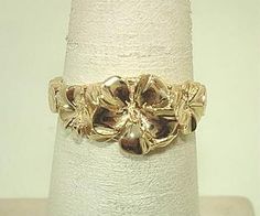 Find Hawaiian 14k Yellow Gold Plumeria Scrolls Round Gem Blank Mounting Ring 7.0 1h on eBay in the category Jewelry & Watches>Fine Jewelry>Rings. Hibiscus Ring, Fine Jewelry Rings, Xoxo Jewelry, Lily Ring, Hand Engraving, Random Things, Hibiscus, Piercings, Gold Rings