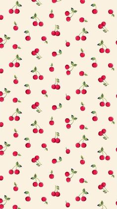 a white background with red cherries on it