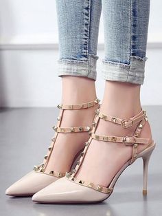 Prom Heels, Heel Pumps, Womens High Heels, Stiletto Heel, Rivets, Cute Shoes, Pumps Heels, Stiletto Heels