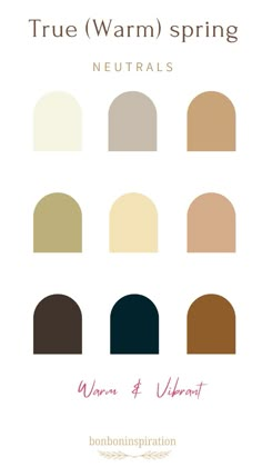 Warm Spring Neutrals, True Spring Neutrals, Light Spring Neutrals, Warm Spring Wardrobe, Spring Color Season