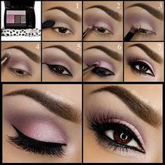 Pink and Grey Smokey Eye Makeup Tutorial Purple Eye Makeup Tutorial, Smokey Eyes Tutorial, Brown Eye Makeup Tutorial, Grey Smokey Eye, Bronze Smokey Eye, Eye Colours, Trendy Eyeshadow, Purple Eye Makeup, Pink Eye Makeup