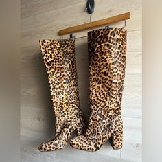 Tall Boots Color Is Leopard Print Genuine Calf Skin Leather Women’s Size 6 Nwt Never Been Worn Box Not Included Leopard Print Leather Boots For Spring, Leopard Print Leather Boots For Party, Chic Yellow Boots For Fall, Spring Leopard Print Leather Boots, Trendy Leopard Print Leather Boots, Leopard Red Boots, Women Multi Color Snakeskin Boots, Tall Leopard Print Boots, Womens Tall Boots