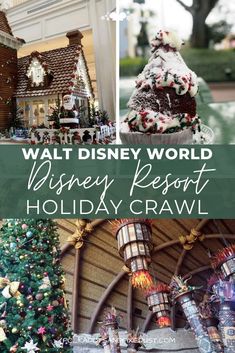 the walt world resort holiday crawl with christmas trees and decorations in front of it is featured