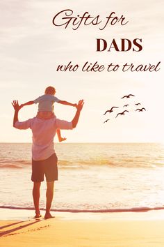 A dad on a beach with the title stating "gifts for dads who like to travel" Happy Fathers Day Message, Father Poems, Father's Day Message, Best Dad Jokes, Happy Fathers Day Images, Fathers Day Images, Fathers Day Coloring Page, Fathers Day Wishes, Happy Father Day Quotes