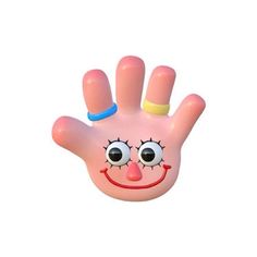 an image of a hand that is painted like a cartoon character with big eyes and teeth