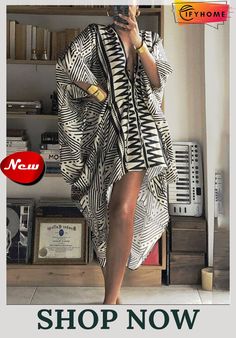 Vacation Long Sleeve Elegant Ethnic Batwing Sleeve Dress Casual Wear Women Summer, Color Block Satin Dress, Afro Dress Style, Afro Fashion Outfits, One Hand Dress Styles, Silver And Gold Outfit, Afro Bohemian Style, New Kaftan Designs