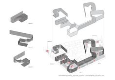 an architectural diagram shows the various parts of a building that are connected to each other