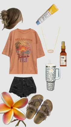 Beach Inspired Outfits Summer, Summer Vibes Aesthetic Outfit, Teen Outfit Inspo School, Cute Outfits For Florida, Beach School Outfits, Florida Girl Outfits, Teen Summer Outfits, Vsco Girl Outfits, Beachy Fits