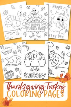 thanksgiving turkey coloring pages for kids with the text happy thanksgiving turkey coloring pages on it