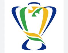 the rugby world cup logo is shown in blue, yellow and green with an arrow on it