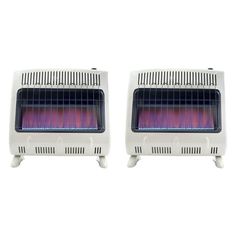 two white heaters sitting next to each other