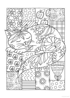 a coloring page with an image of flowers and leaves in the center, on top of a