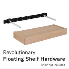 an image of a floating shelf hardware with the words revolutionary floating shelf hardware shelving not included