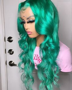 Lace Front Wig Virgin Human Hair Parakeet 150%Density 22" Inspired Hairstyles, Bangs Ponytail, Ombre Lace Front, Purple Wig, Green Wig, Blue Wig, Pink Wig, Red Wigs, Straight Lace Front Wigs