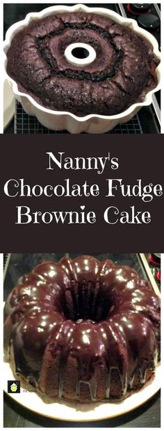 a chocolate fudge brownie cake on a plate with the words, person's chocolate fudge brownie cake