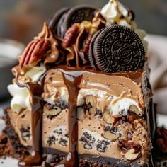 an oreo cookie dessert on a white plate