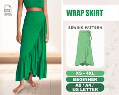 the wrap skirt sewing pattern is available for beginners