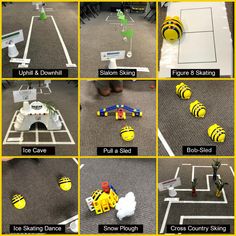 the instructions for building a tennis court with legos and other toy items in it