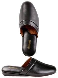 You won't give a second thought to your feet once you slip on our genuine all-leather scuffs. That's because they sport hand-turned leather uppers, which means all the seams are tucked invisibly inside for a classic look and ultra-comfortable fit. All that's missing is a velvet smoking jacket and ascot. We'll leave that up to you. Crafted in buttery soft leather No irritating seams Soft leather insoles Suede outsoles Width runs narrow Spot clean Imported Coordinating Genuine Leather Slippers (#31642), sold separately | Men's Genuine Leather Scuffs - Black - 10W - The Vermont Country Store Leather Slippers For Men, Vermont Country Store, Slippers For Men, Spring 2025, Country Store, Leather Slippers, Leather Shoes Men, House Shoes, Slipper Shoes