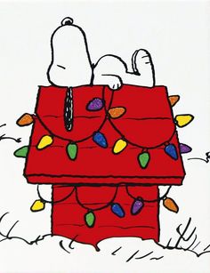 a snoopy christmas card with the words happy friday