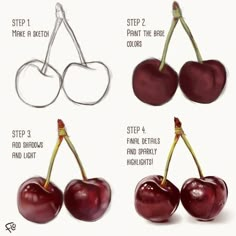 an image of some cherries that are being viewed on the app, which is also showing