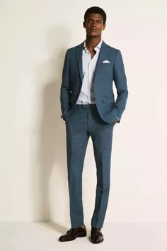 Modern Suits, Blue Suit Men, Suit Ideas, Wedding Outfit Men, Look Formal