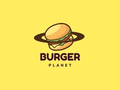 burger planet logo on yellow background