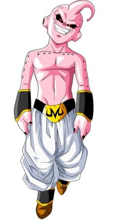 the pink gohan from dragon ball zoroe is wearing white pants and yellow shoes