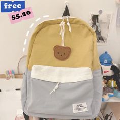 TAVIMART - Women Korean Harajuku Students Backpack Simple Contrast Color Patchwork Casual Backpacks Kawaii All Match Girls Y2k Schoolbags Size:30*42*12CM "Size mearsured by ourselves, sometimes has some errors, but always within 3cm." Everyday Kawaii Backpack, Kawaii Backpack For Everyday And Back To School, Harajuku Style Rectangular Backpack For Everyday Use, Harajuku Style Backpack For Everyday, Yellow Kawaii Bag For Back To School, Everyday Harajuku Rectangular Backpack, Everyday Harajuku Style Rectangular Backpack, Kawaii Rectangular Backpack For Daily Use, Kawaii Backpack For Daily Use And Back To School