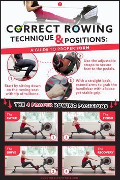 a poster with instructions on how to use the rowing machine for strength and power training