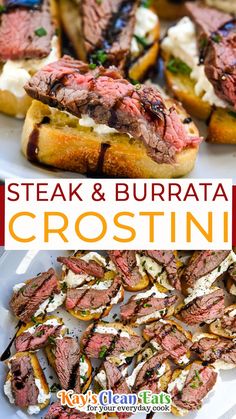 steak and burrata crostini is an easy appetizer that's ready in under 30 minutes