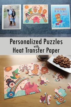 personalized puzzles with heat transfer paper for kids to use on the table and in front of them