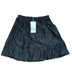 Zara Black Pleated Skirt! Pull On Style With An Elastic Waistband. Size: Small Condition: New With Tags Measurements (Pro Tip! Measure Your Clothes And Compare) Waist Measurement At 12” Relaxed, With Elastic Band Length 17.25” Approximately Brand: Zara Casual Ruffled Skirt By Zara, Casual Zara Ruffled Skirt, Zara Casual Ruffled Skirt, Casual Black Pleated Skirt With Elastic Waistband, Trendy Pleated Zara Bottoms, Zara Casual Tiered Mini Skirt, Zara Pleated Mini Skirt For Spring, Casual Pleated Mini Skirt By Zara, Casual Pleated Skirt From Zara