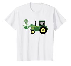 a green tractor with the letter s on it