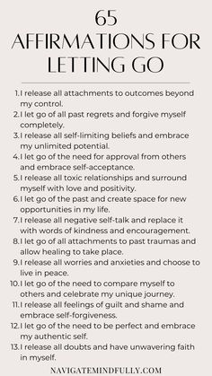 healing affirmations Choose Positivity, Let Go Of Past, Career Affirmations, Let Go Of The Past, Gratitude Journal Prompts, Find Inner Peace, Gratitude Affirmations