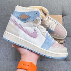 Nike Air Jordan 1 High Pastel Color Block Shoes New Release + Special Edition Not Release In The Us Yet These Shoes Come With Women’s Size: Women’s 7 = 5.5 Men’s (Last) Women’s 7.5 = 6 Men’s (Last) Women’s 8 = 6.5 Men’s (Last) Women’s 8.5 = 7 Men’s (Last) Check Out With Women’s Size Only Color: Sail/ Hyper Royal/ Pink Brand New With Original Box Beautiful Colorway High Top Ship Same Or Next Day All Sales Final. 100% Authentic It Comes With Receipt Free Jason Markk Repel Treatment On The Shoes #N Jordan Air 1 Mid, Jordan Pink, Air Jordan Retro 4, Nike Air Jordan 1 High, Color Block Shoes, Royal Pink, Jason Markk, Jordan Retro 12, Block Shoes