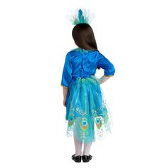 Spread those elegant wings and fly door to door on Halloween wearing this Peacock Girls Costume. Colorful dress and wings display vibrant colors of indigo, aquamarine, and emerald, with hints of gold embroidery at the front and the hem of the dress. Feathery headpiece also included to top off your look. Matching headband has multi color feathers. Versatile: Great for Halloween stage, kids parties or one-on-one play time year round Additional Features: ► Very durable: resistant to most chemicals, Peacock Halloween, Peacock Headband, Toddler Dress Up, Peacock Costume, Toddler Girl Halloween, Blue Satin Dress, Dress For Kids, Peacock Dress, Tutu Costumes