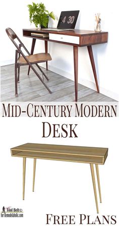 the mid century modern desk is free plans